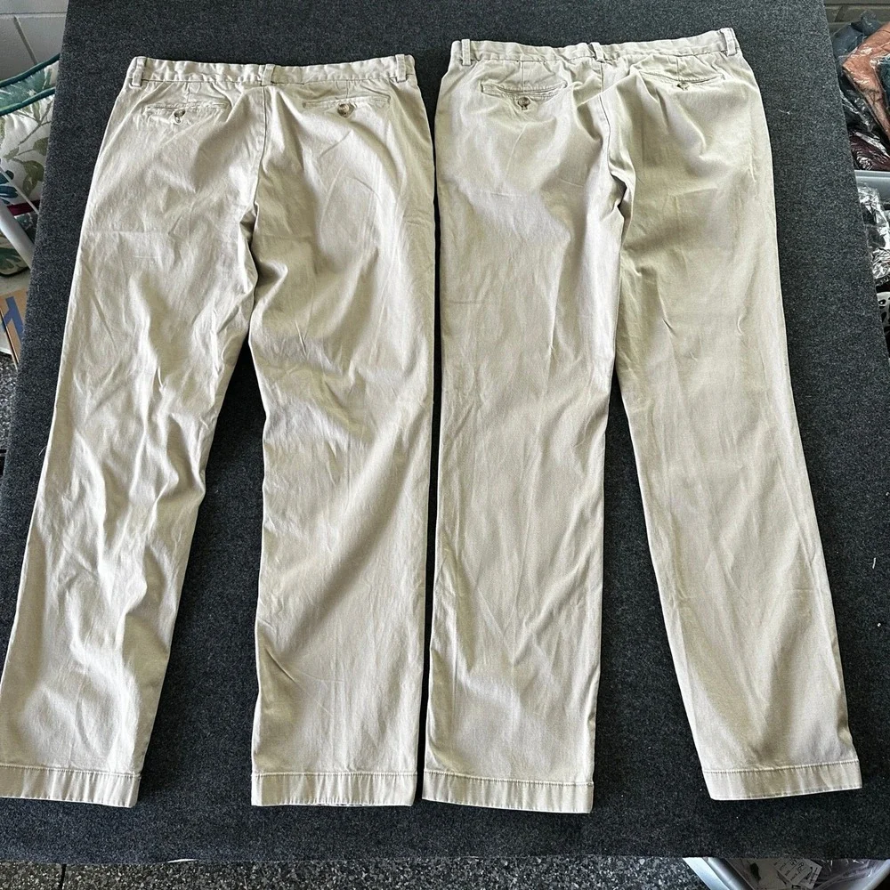 Vineyard Vines Mens Breaker Pant Khaki Tan Chino Stretch Trousers 36x34 Pair